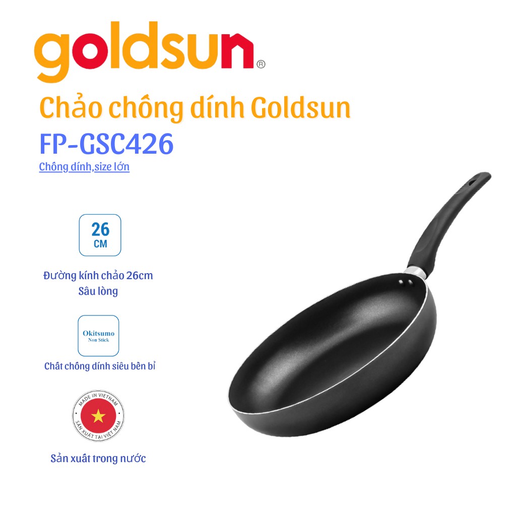 Chảo chống dính Goldsun 26cm FP-GSC426