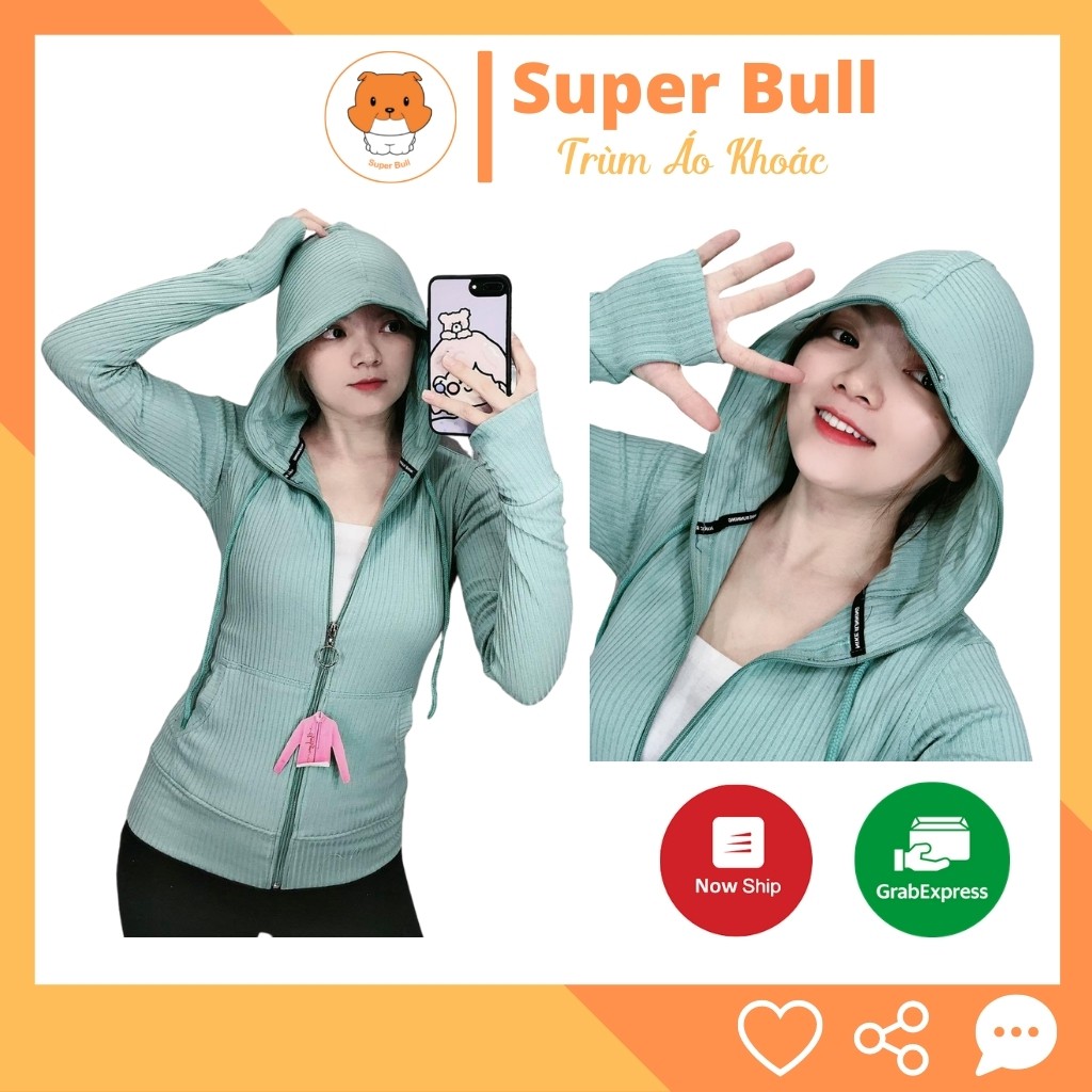 Áo khoác nữ Thun Gân giá rẻ, chống nắng, nhiều màu dưới 55kg SUPER BULL - AK001