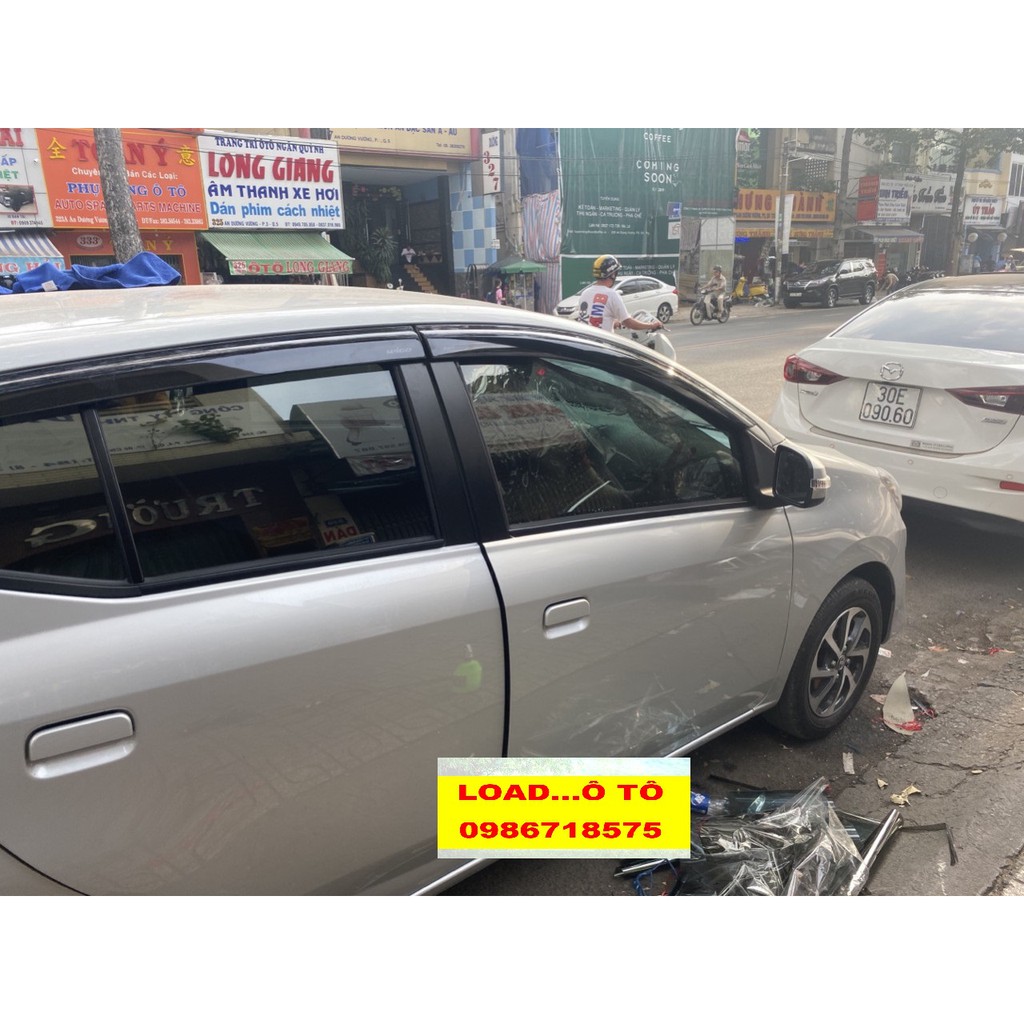 Vè Che Mưa Xe Toyota Wigo 2023-2018 Đen Dày Hàng Thái Cao Cấp Nhựa ABS Có Sẵn Keo Dán 3M