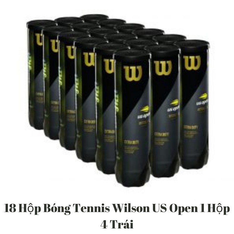 [Mã MAMT2405 giảm 10K đơn 0đ] Banh Tennis Wilson US Open 4, Bóng Tennis Wilson US Open, Bóng Wilson Đen 4 1 Hộp 4 Trái