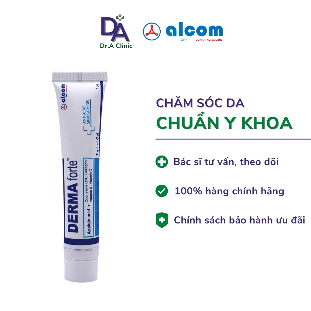 Derma Forte Chính Hãng 15g Gel Dưỡng Giảm Mụn Và Thâm Mụn chứa Azelaic Acid an toàn cho mọi loại da - Dr.A Clinic