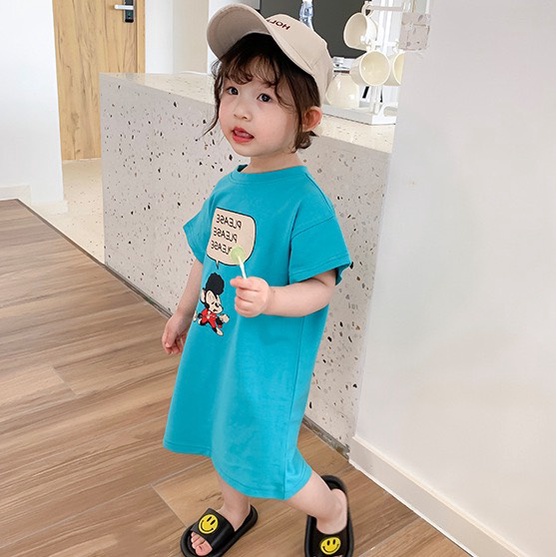 Váy bé gái, đầm bé gái chất cotton thoáng mát, váy suông bé gái dễ thương 10 - 45kg VBG06