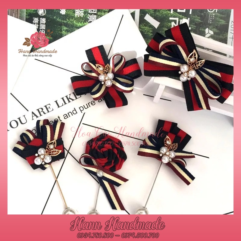 Nơ cài áo handmade thiết kế tiểu thư sang trọng nhiều mẫu