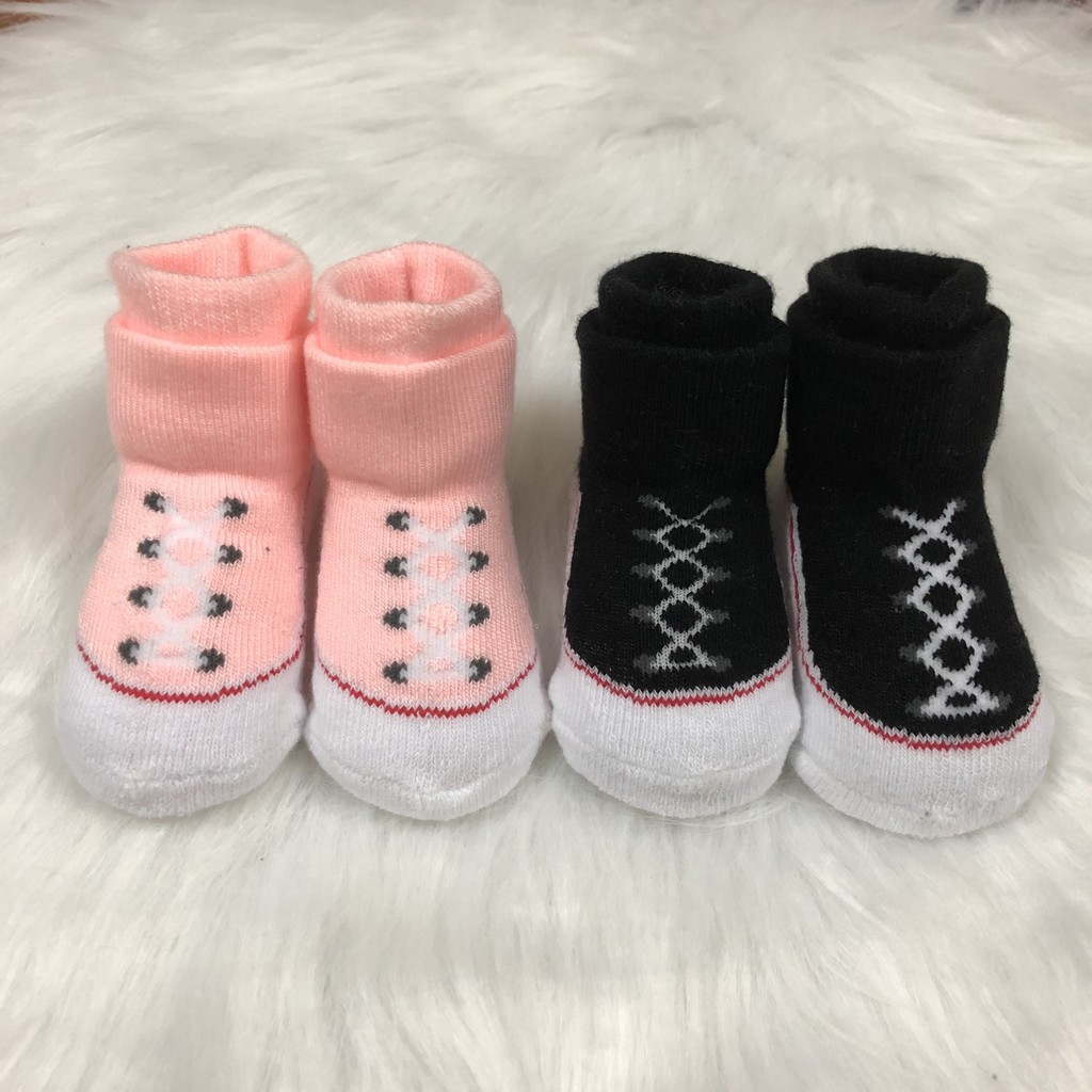 Tất len sơ sinh cao cổ giả giày cho bé trai/ bé gái từ 0-3 tháng