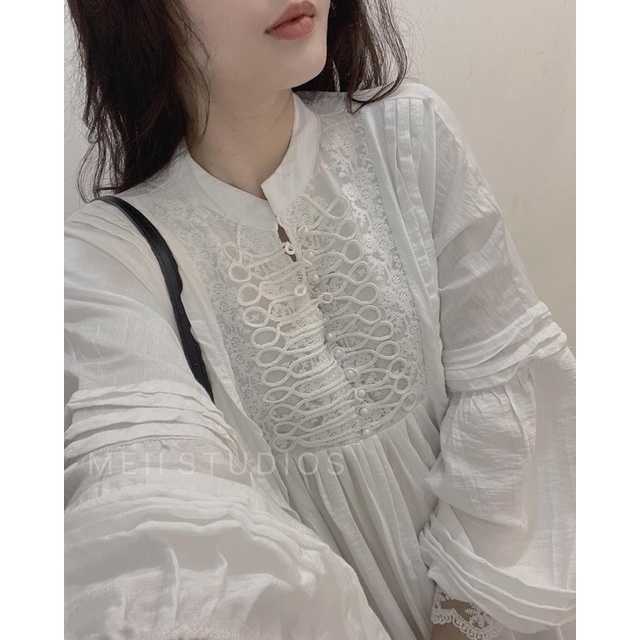 Váy đũi babydoll trắng