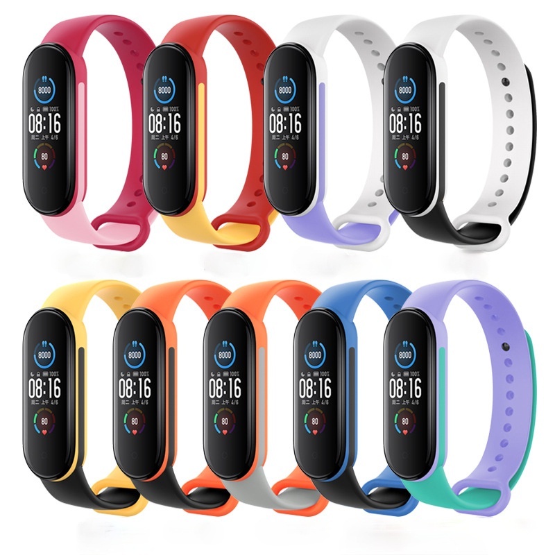 Dây Đeo Thay Thế Chất Liệu Silicon Màu Trơn Cho Xiaomi Band 4/3 Xiaomi Band 7/6/5