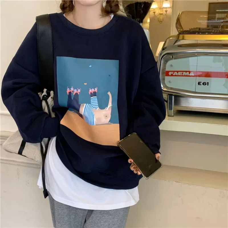 Áo hoodie nam nữ,Áo sweater nỉ nam nữ from rộng Unisex chất nỉ ngoại siêu dày dặn cổ tròn