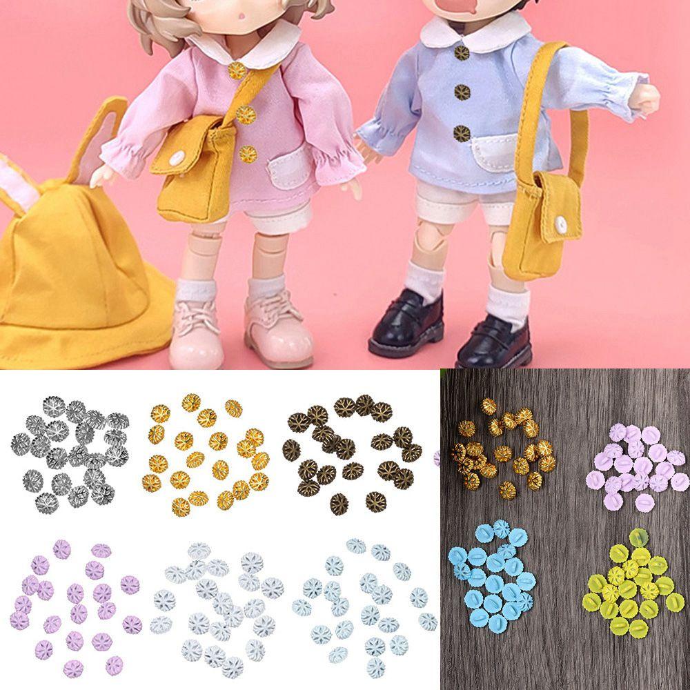 BEBETTERM Set 20 Nút Kim Loại 5mm Hình Bông Tuyết Trang Trí Thắt Lưng / Giày