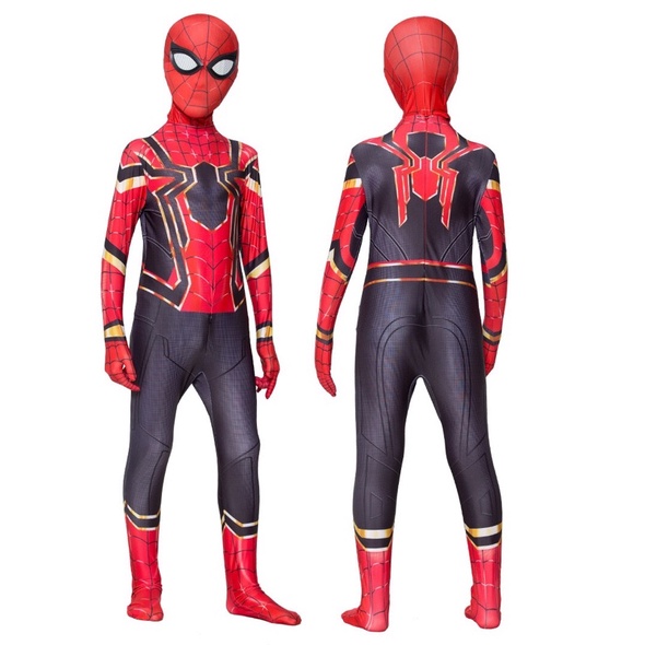 Đồ siêu nhân cho bé trai quần áo siêu nhân nhện liền kèm mũ trùm COSPLAY2101