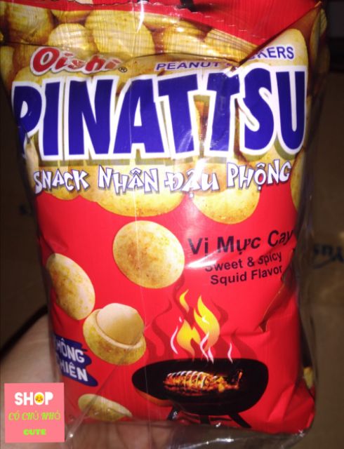 Đậu phộng Oishi Pinattsu vị mực cay 10 gói x 17g