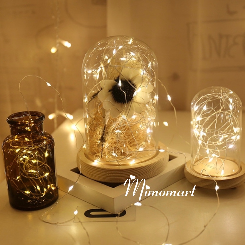 Dây đèn đom đóm 1 mét dùng pin, đèn led fairylight