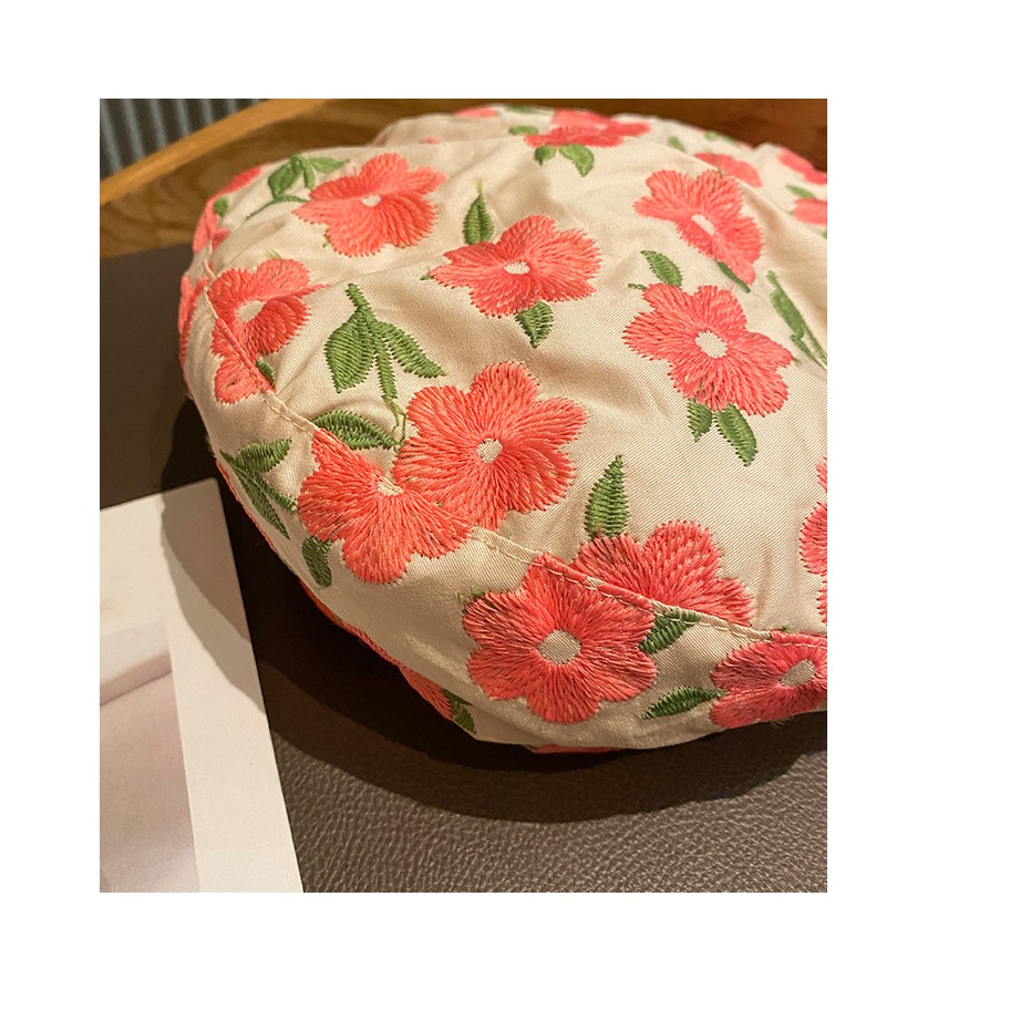 Mũ beret đính hoa phong cách Retro Anh quốc Hoa beret