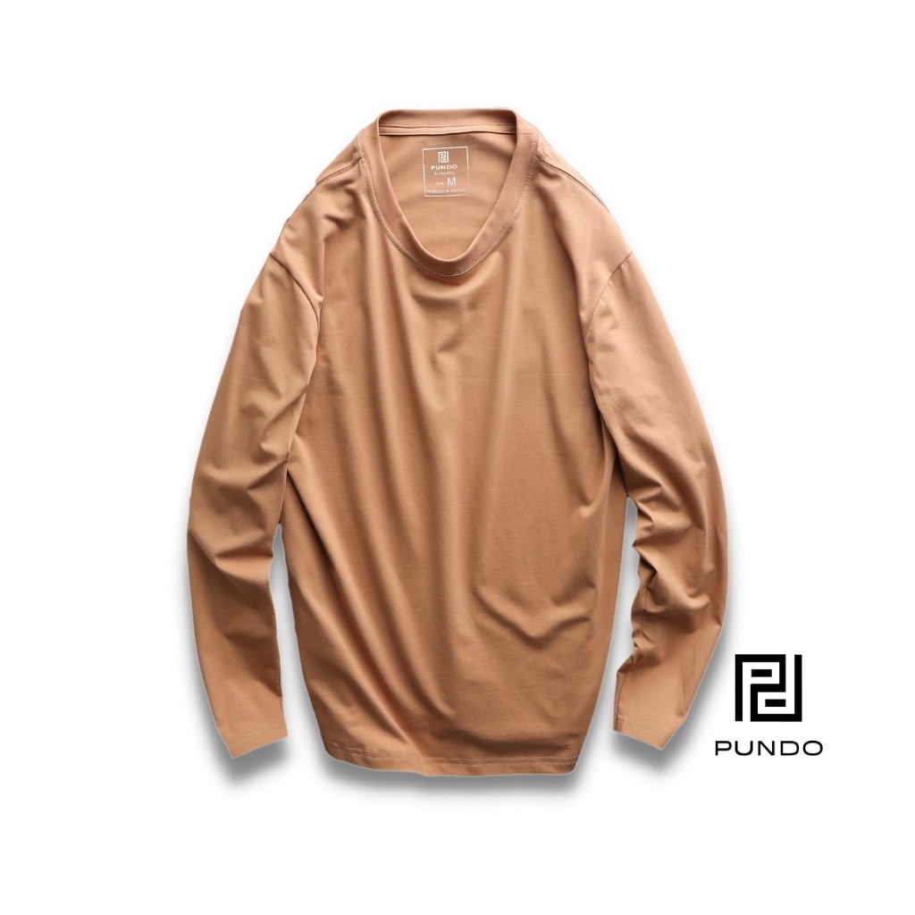 Áo thun nam tay dài cao cấp hàn quốc phông trơn vải cotton PUNDO ATPD25
