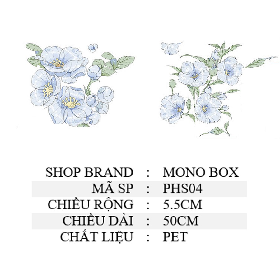 Washi tape trang trí sổ đẹp phong cảnh cute chiết MONO BOX PHS04