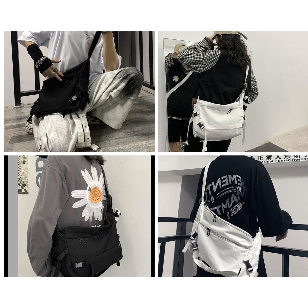 Túi Đeo Chéo Canvas Cỡ Lớn Ulzzang Thời Trang Hàn Quốc Học Sinh Sinh Viên Đi Học , Đi Chơi