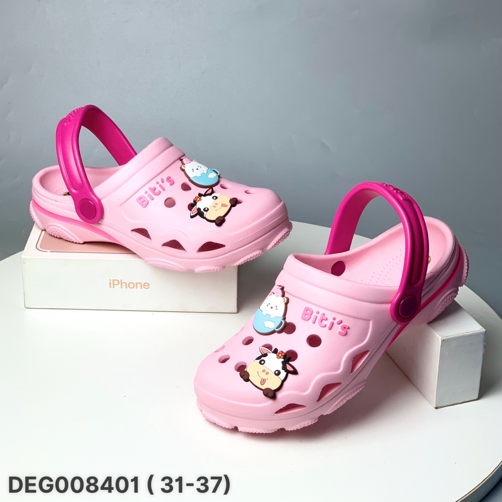 Dép sục nhựa siêu nhẹ bé trai bé gái   ❤️FREESHIP❤️ Sục nhựa lỗ kèm sticker cho bé DEB008401 - DEG008401