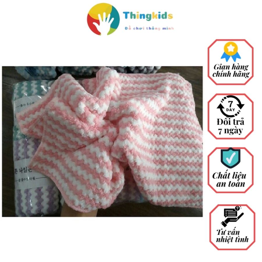 Khăn mặt kẻ bông mêm mịn - Thingkids