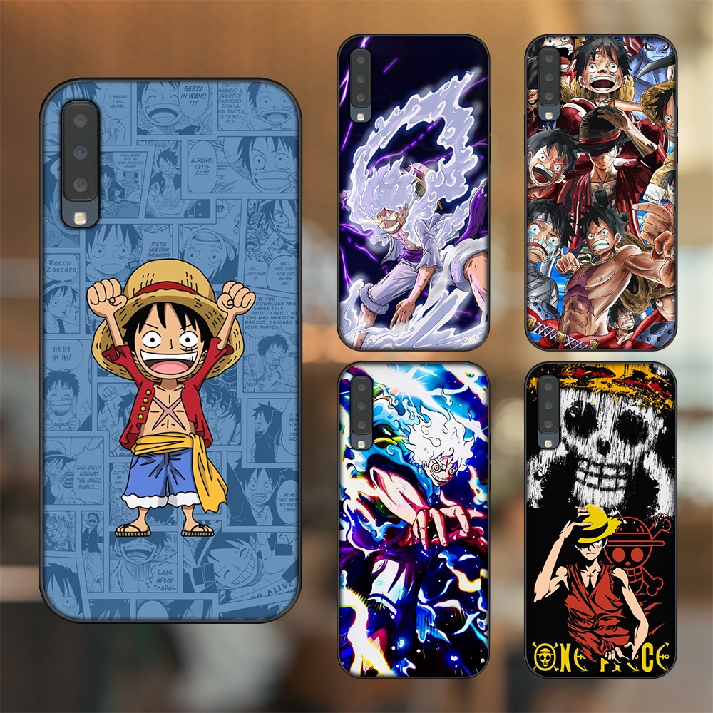 Ốp lưng Samsung A7 2018 viền đen in hình Luffy One Piece