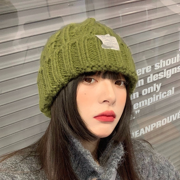Mũ len rộng vành màu xanh lá phong cách Hàn Quốc thời trang thu đông cho nữ