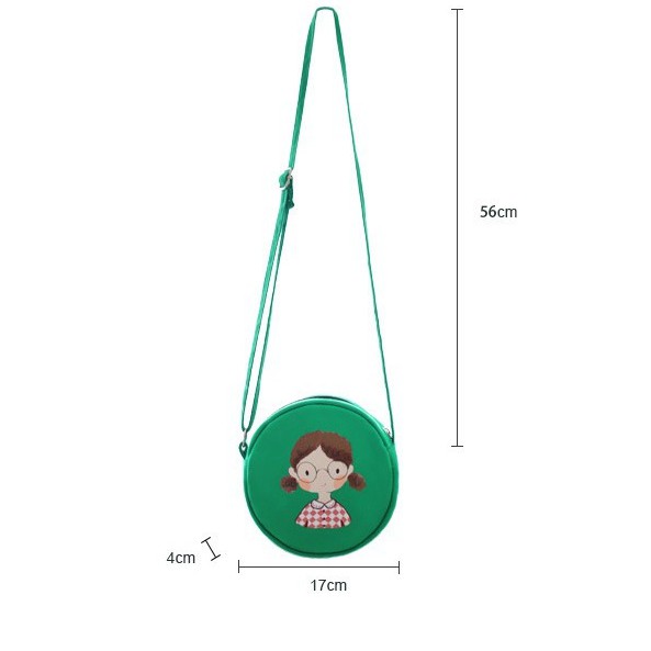 Túi Canvas Đeo Chéo Nữ Đi Chơi, Du Lịch ERASHOP SP073867 - Hình Tròn Cô Gái Đáng Yêu, Đơn Giản, Rẻ Đẹp
