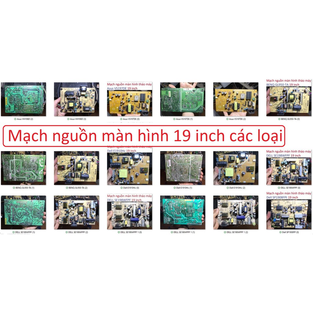 mạch nguồn màn hình 19 board VH196D VS197DE GL950 E1910Hc SE198WFPF SP1908FPt B191 F191 LV1911 E1920NX B1930N W1942S all