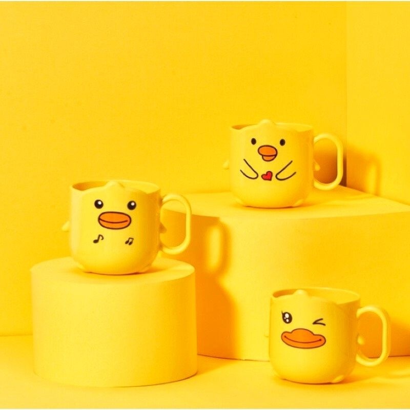 Ca, cốc có quai cầm hình Vịt biểu cảm Cute cho bé uống nước