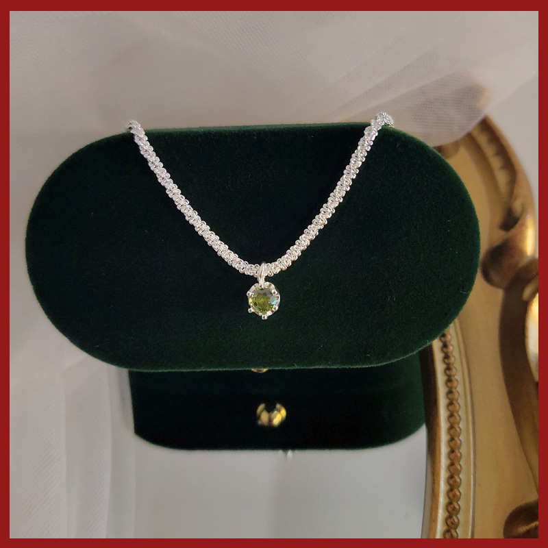 Vòng cổ Bạc 925 Mặt Hình Quả Ô Liu Xinh Xắn Cho Nữ