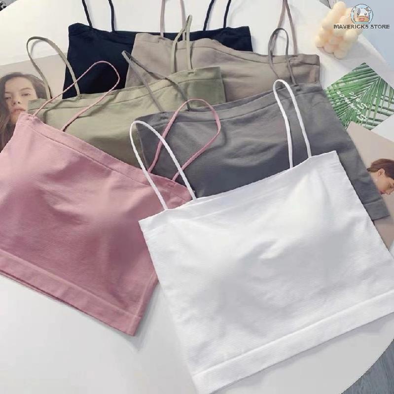 Áo ống màu sắc trơn có đệm ngực không gọng thép cho nữ