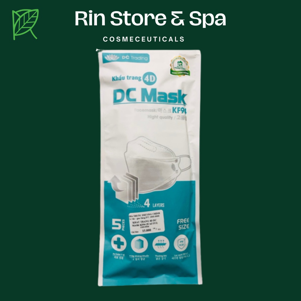 Khẩu trang 4D KF94  4 lớp chống bụi mịn kháng khuẩn DC mask cao cấp (HÀNG CTY)