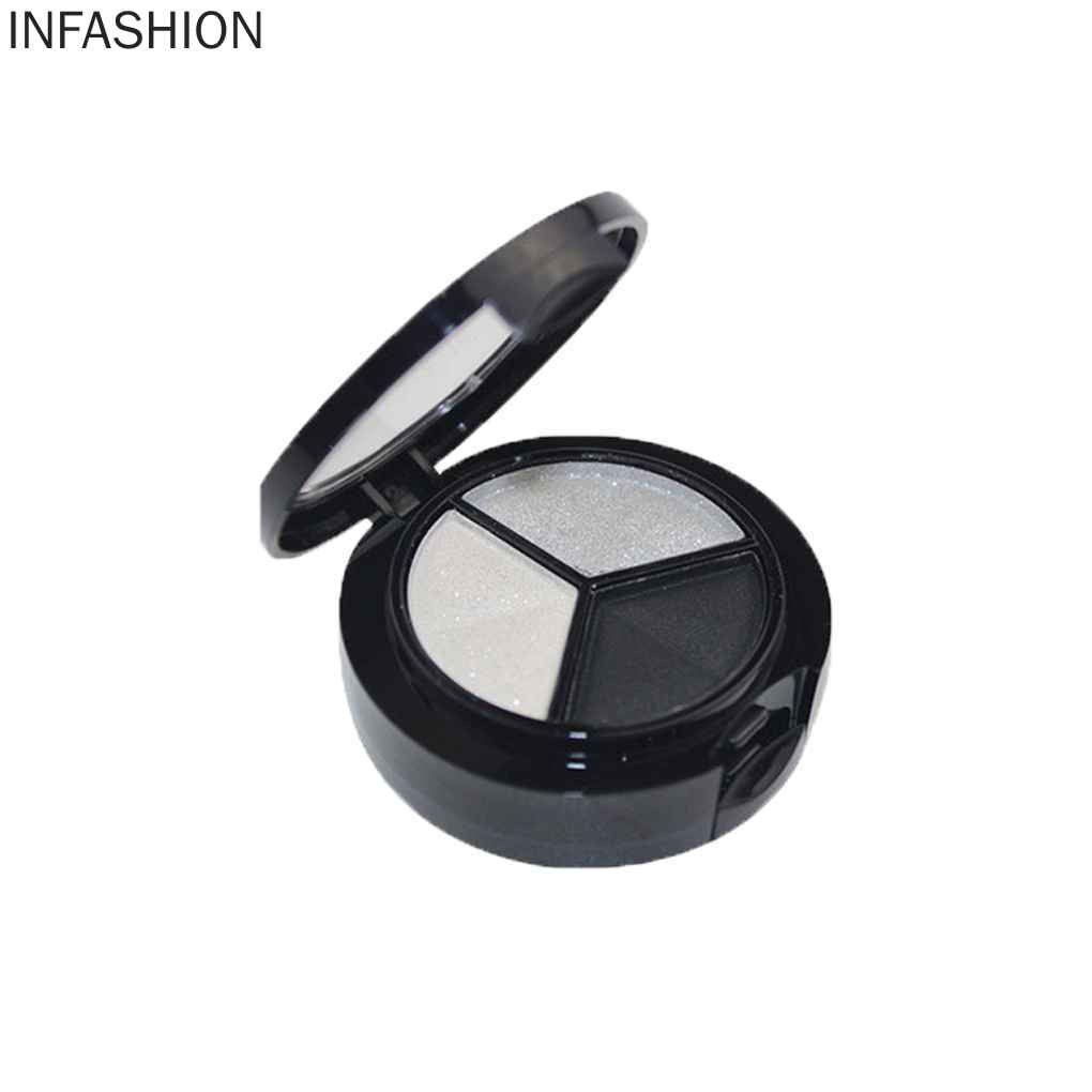 Bảng Phấn Mắt 3 Màu Lì Và Ánh Nhũ Kháng Nước Cao Cấp Dành Cho Nữ