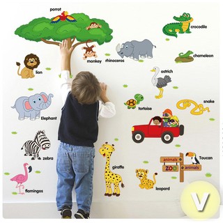 Decal dán tường Vườn thú tiếng anh số 1