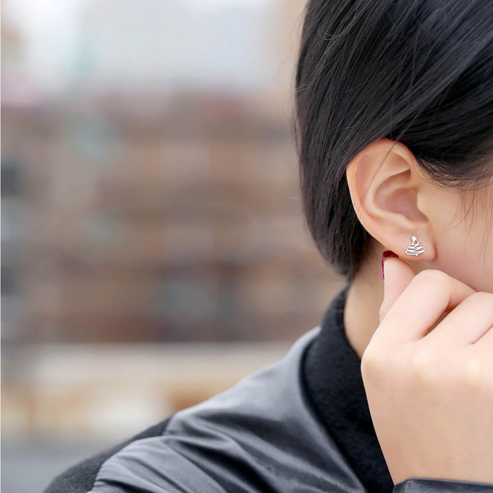 1 Khuyên Tai Hình Cây Thông Giáng Sinh Thời Trang