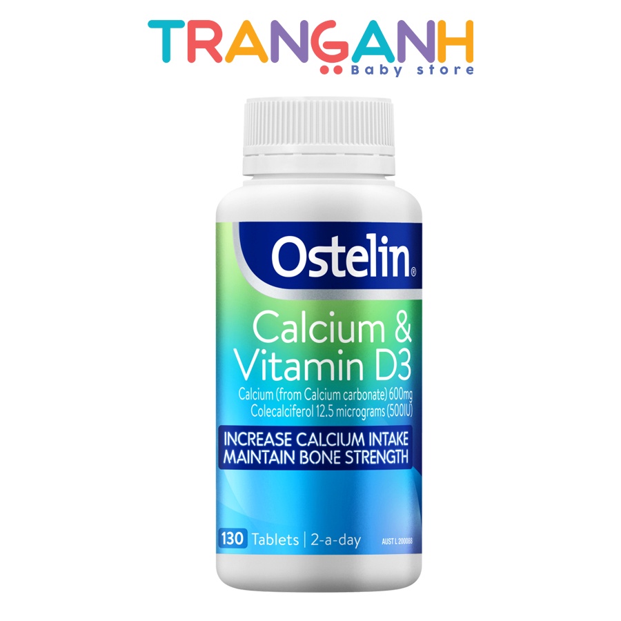 Viên uống bổ sung Canxi Ostelin Calcium &amp; Vitamin D3 Của Úc 130 viên