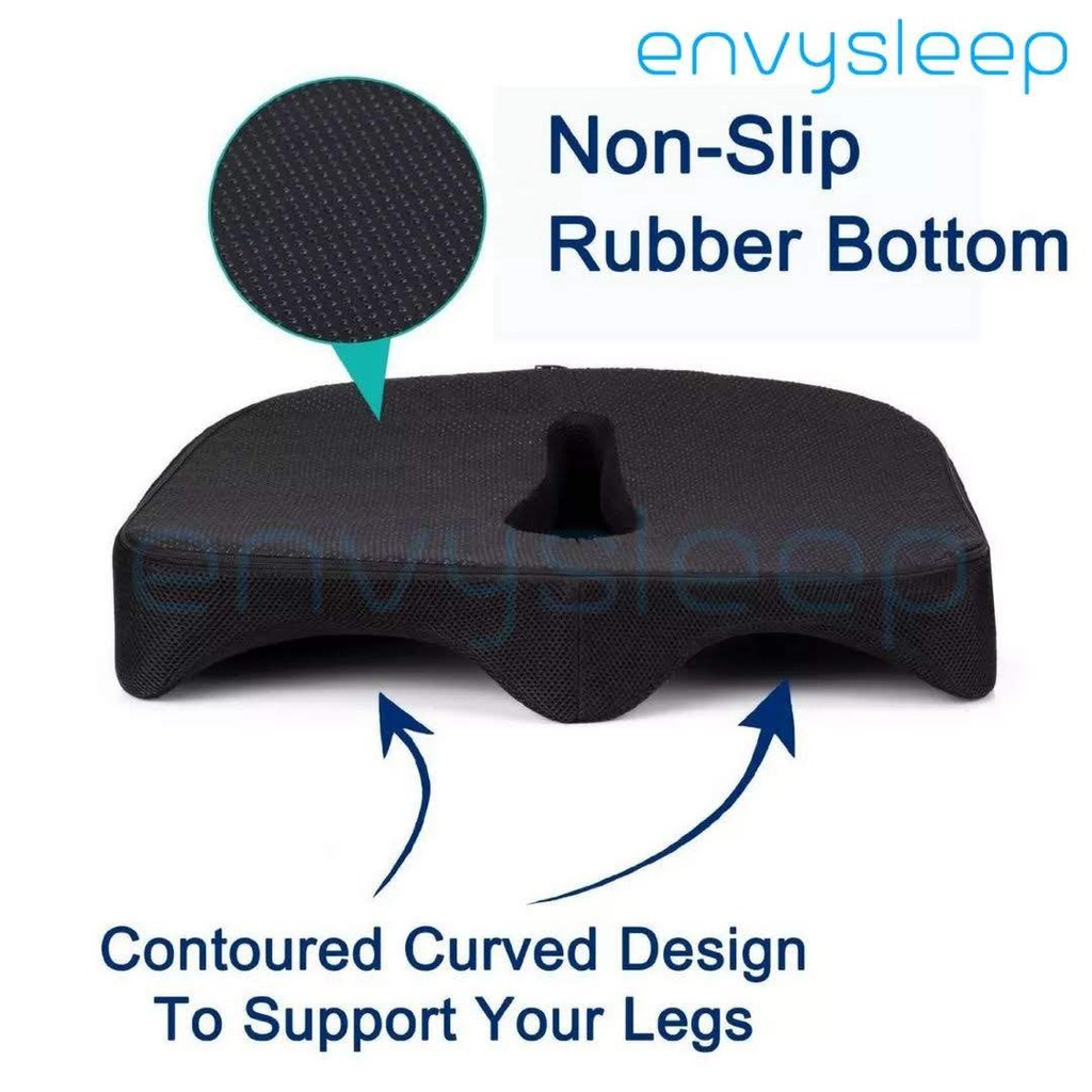 Combo Gối ngồi Cao su non Envysleep và silicon gót chân Envysleep, hỗ trợ đốt xương cụt, giảm đau lưng