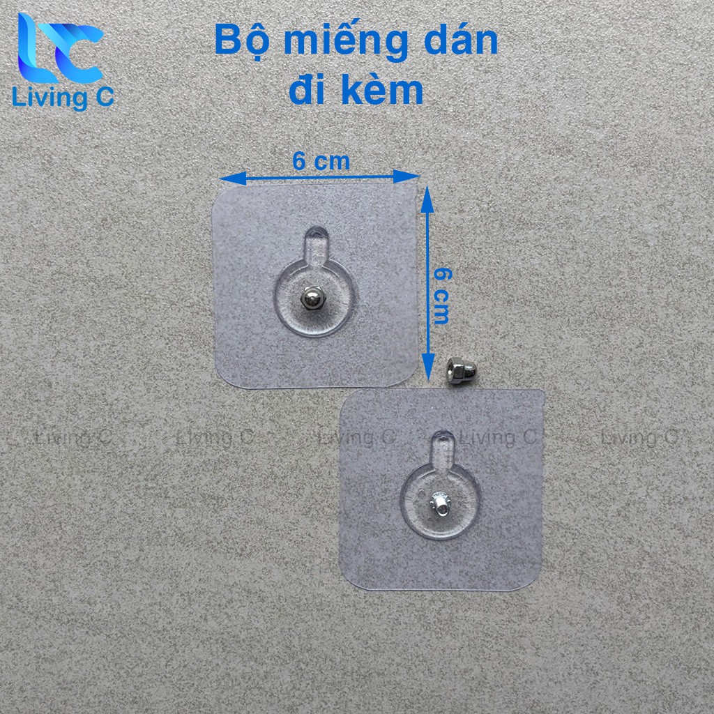 Móc treo giấy INOX dán tường Living C, giá kệ treo khăn móc giấy vệ sinh dán tường nhà tắm phòng tắm _TGI