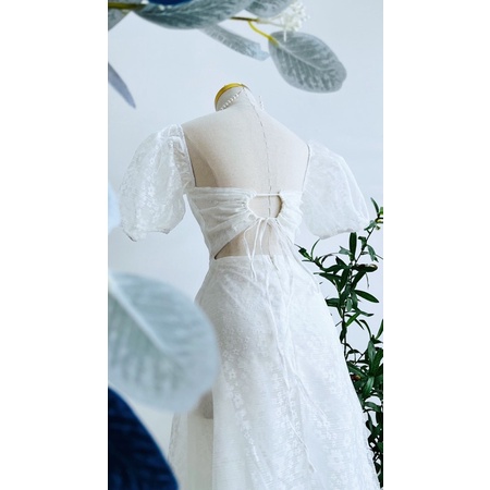 Đầm ren hoa Melisa tay phồng dáng dài xinh xắn