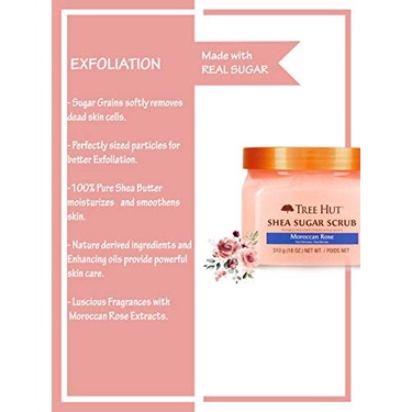 Tẩy tế bào chết TREE HUT MORROCAN ROSE - Tẩy tế bào chết số 1 Hoa Kì - SB Startup