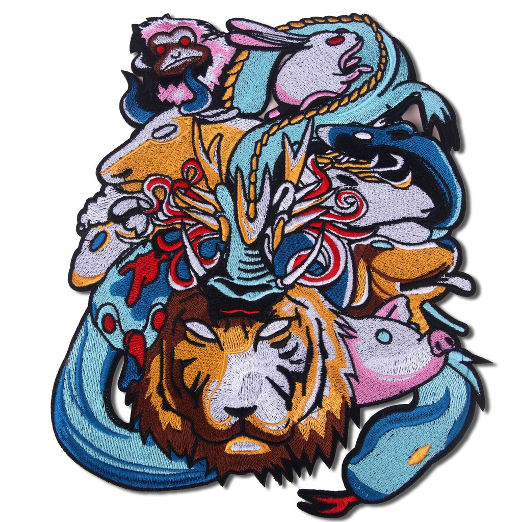 Sticker vải, patch ủi lớn hình thú siêu ngầu