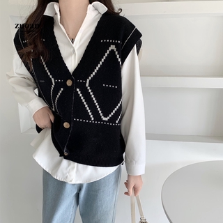 SUXI Áo Cardigan Nữ Không Tay Thiết Kế Họa Tiết Lưới Kim Cương Thời Trang
