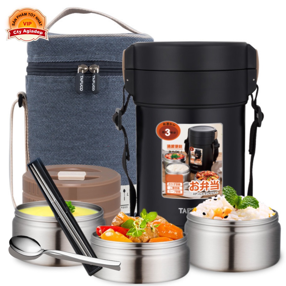 Hộp cơm giữ nhiệt Nhật Bản TAFUCO 3 tầng và 4 tầng