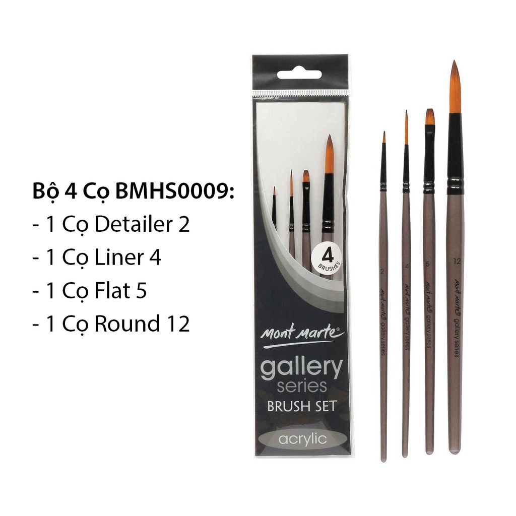 Bộ Cọ Acrylic Mont Marte - Gallery Series Brush Set Acrylic