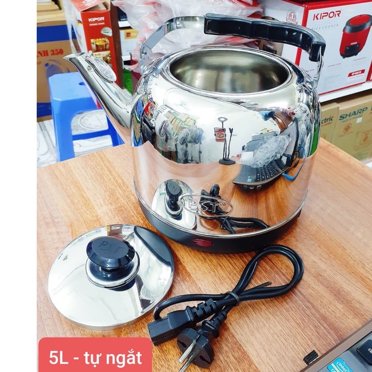 Ấm nước siêu tốc - Bình đun nước siêu tốc - NK Media MD-SD506, 5lit, hàng chất lượng cao, ấm đun nước inox tự ngắt