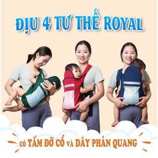 Địu em bé 4 tư thế có đỡ cổ đa năng gọn nhẹ , dây phản quang an toàn