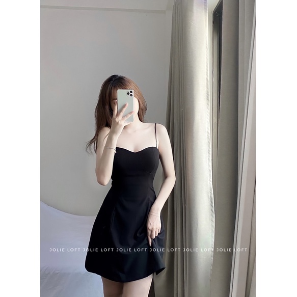 Emma Dress - Váy đen hai dây+2,2% phí shopee