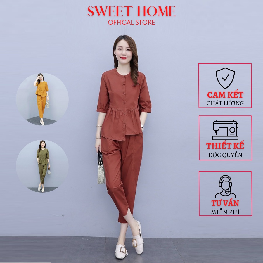 Đồ Bộ Nữ Mặc Nhà Hoặc Đi Chơi Vải Thô. Kiểu Dáng Trẻ Trung, Hiện Đại. Thiết Kế Độc Quyền