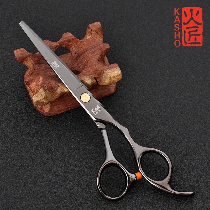 Bộ Kéo cắt tóc và tỉa tóc Thép không gỉ KAI - 0.6 ink có 3 màu mua 1 bộ được tặng ví da và phụ kiện