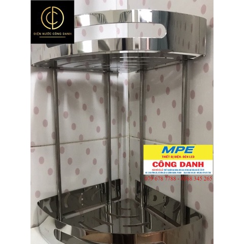 Kệ góc nhà tắm 2 tầng inox 304