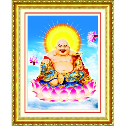 Tranh đính đá PHẬT DI LẠC 46x60cm chưa đính 77476
