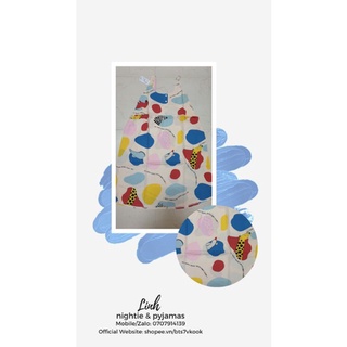 Áo đầm tole (lanh) mẫu dây nút