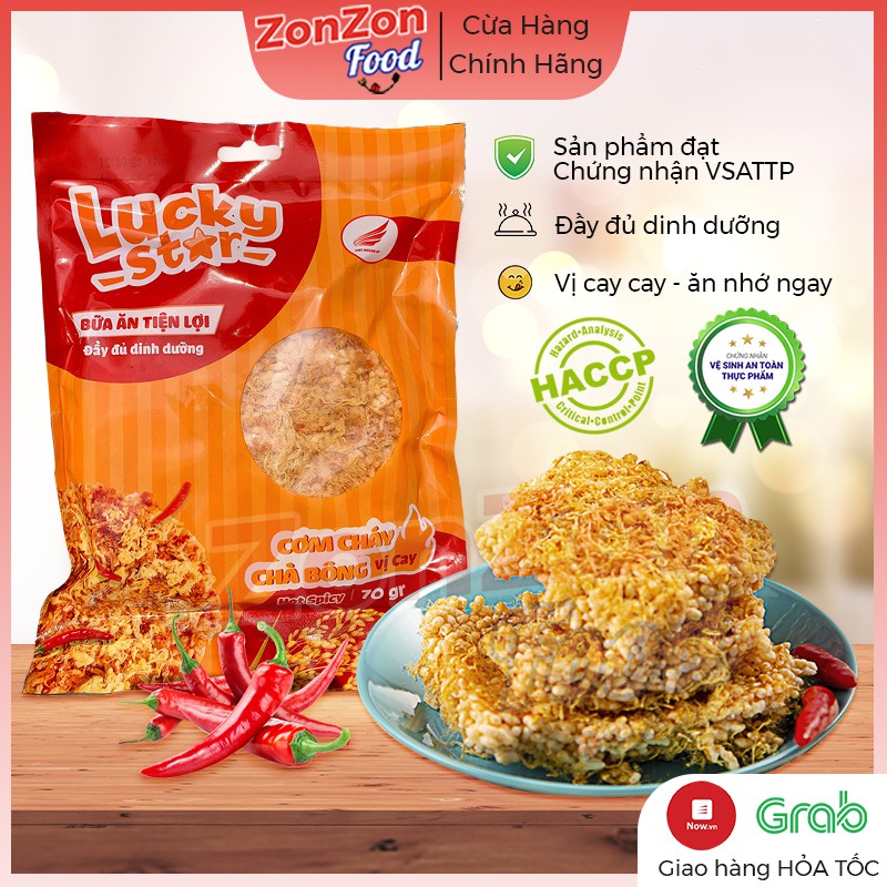 Cơm cháy chà bông vị cay Lucky Star 70g siêu ngon đảm bảo dinh dưỡng đồ ăn vặt ZonZon | BigBuy360 - bigbuy360.vn